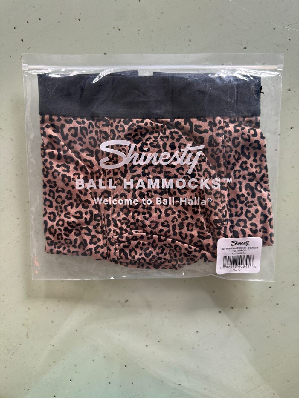 Shinesty Ball Hammock Boxer Brief Mens L The Wild Cat Leopard Pouch Underwear NW